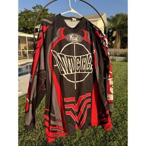 Redz Paintball Jersey Long Sleeve Black Red Gray Invincible Men Large